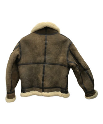 B-3 Shearling Boa Flight Jacket XL Size Men's Leather Brown