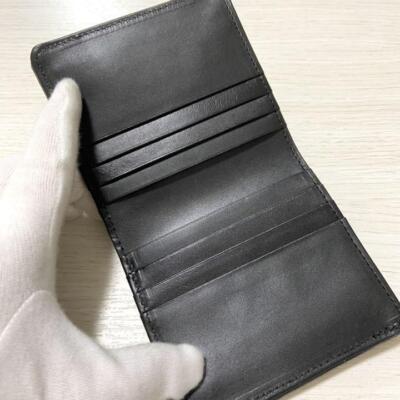 Kyoto traditional Nishijin weave leather bifold wallet indigo dyed 6D
