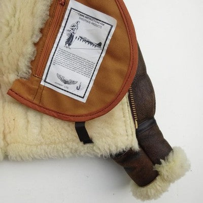 Avirex B-3 flight jacket Mouton Lamb Leather Sheepskin Brown Men's Size 36/M
