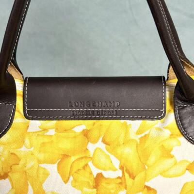 Longchamp Le Pliage L size Tote Bag Handbag Yellow petals Women's fashion