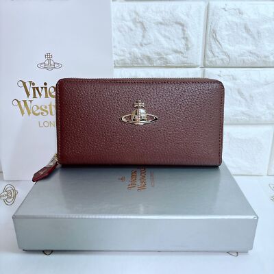 Vivienne Westwood Long Wallet Unisex Brown, Gold Hardware