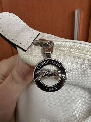 Longchamp S-L size Tote Bag Handbag nylon bag Zipper bag White Leather