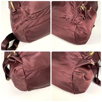 [Good Condition] Tumi Backpack Nylon Carry Charm Included Wine Red