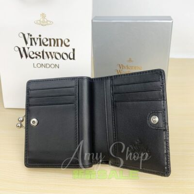 Vivienne Westwood Crocodile Pattern snap button closure Pocket Women's Wallet C