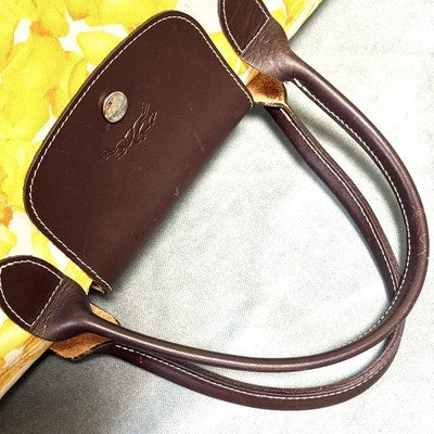 Longchamp Le Pliage L size Tote Bag Handbag Yellow petals Women's fashion