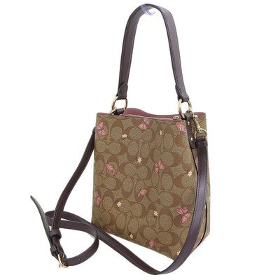 Coach Bag C3238 IMSHU Signature Heart Floral Print Bucket Bag Shoulder Bag