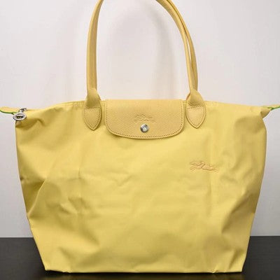 Longchamp S-L size Tote Bag Handbag  Nylon bag Zipper bag Yellow Leather