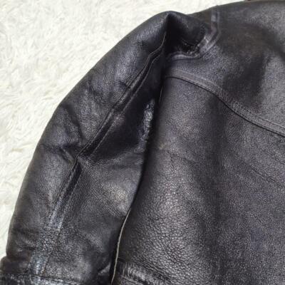 AVIREX Flight Jacket B-3 Mouton Sheep Leather Black 36 Made in America
