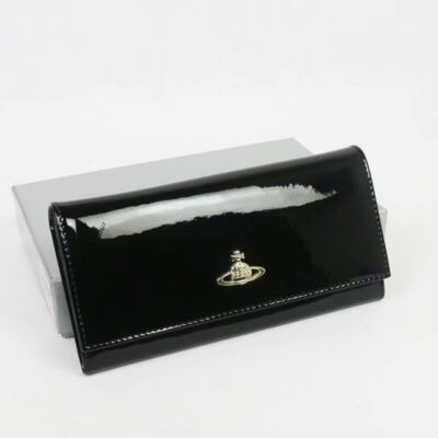 Vivienne Westwood Long wallet enamel bi-fold wallet 63VV507 black
