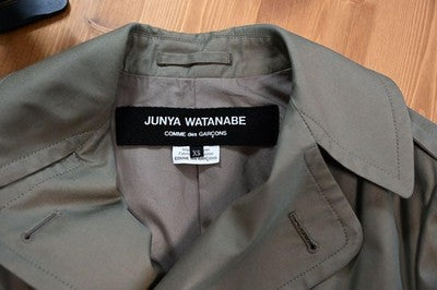 JUNYA WATANABE COMME des GARÇONS Trench Graphic Print Coat Size XS Olive
