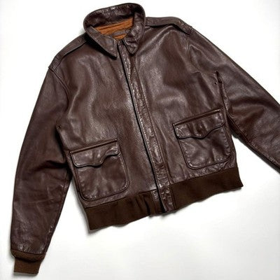 AVIREX A-2 Horse Leather Flight Jacket rider's jacket Brown Size 40/L