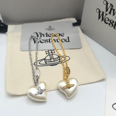 check description Vivienne Westwood FLORENTIA Mother of Pearl Heart Bracelet