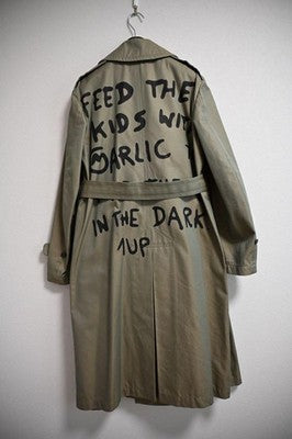 JUNYA WATANABE COMME des GARÇONS Trench Graphic Print Coat Size XS Olive
