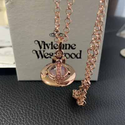 Vivienne Westwood Tiny Orb Necklace, Rose Gold, 42cm Chain, Box Included