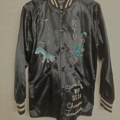 Free size Clover Leaf Toyo Enterprise Sukajan Vintage Satin Bomber Jacket