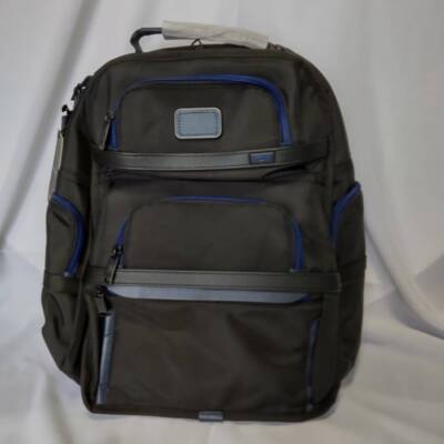 TUMI ALPHA3 Brief Pack Backpack Business Nylon Black Blue Line