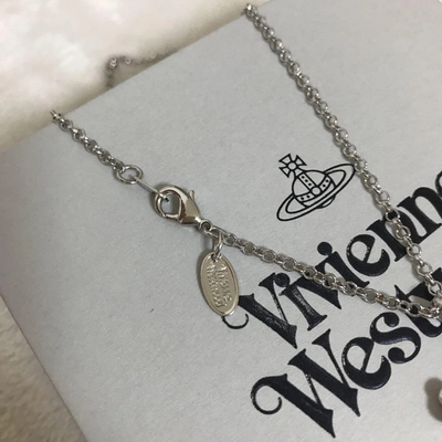 Vivienne Westwood Skull Stone Orb Silver 40cm Pendant Necklace (Boxed)