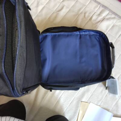 TUMI ALPHA3 Brief Pack Backpack Business Nylon Black Blue Line