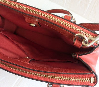 COACH Tote Bag Signature Patent Shoulder bag 2way Zip bag leather Orange