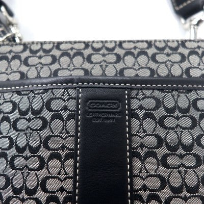 Coach Mini Signature Shoulder Bag in Grey Canvas and Leather Zip bag