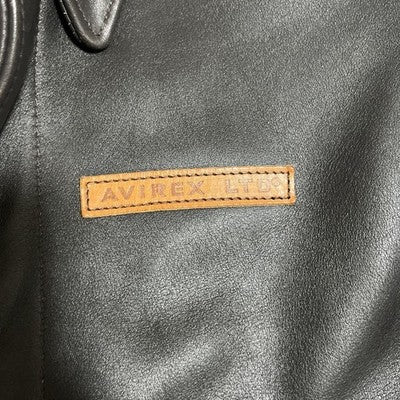 VTG Avirex A-2 Bomber Flight Leather Jacket XS Brown Patrouille de France 1988
