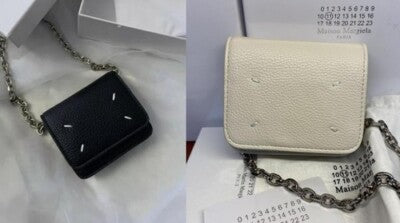 see description 2color Maison Margiela Chain Shoulder Mini Wallet LeatherBi-fold