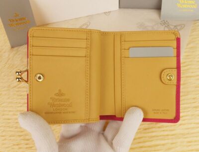 chose 3color Vivienne Westwood Bi-fold Wallet 88VV706 Black Rose Pink