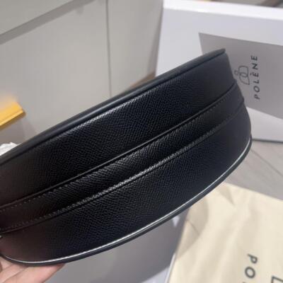 POLÈNE Black Half Moon Shoulder Bag for Women, Black, Mini Bag, with Shouldersp
