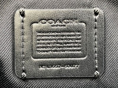 Coach Logo Accessory Pouch Handbag Zip bag city bag Leather Women's Black