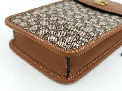 COACH Fawn Crossbody Micro Signature Jacquard Shoulder Bag Leather Canvas