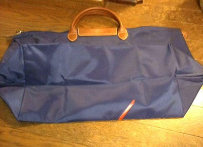 Longchamp L size DEAUVILLE Collaboration Tote Bag Hand bag Nylon bag Navy