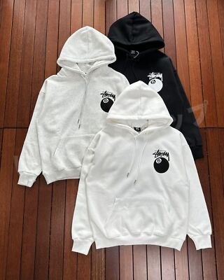 see description size S-XL STUSSY Eight Ball Hooded Sweatshirt 3 colors