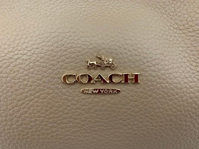 COACH 2way bag handbag tote bag Shoulder bags Zip bag Beige Leather Women s