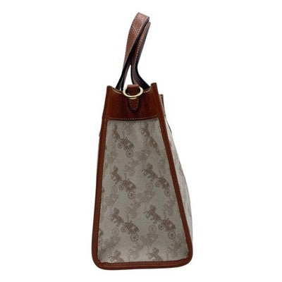 Sale COACH Field Tote 22 2way Shoulder Bag PVC Leather Horse and Carriage C8456