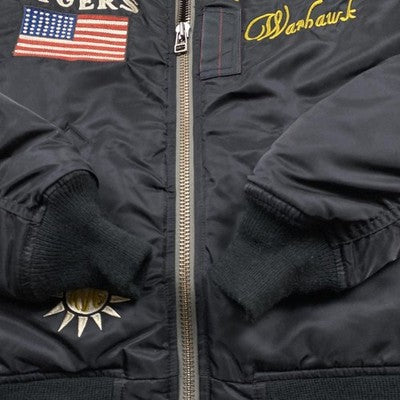 Avirex MA-1 Flying Tiger Flight Jacket Men's Black L P-40 Embroidered Patches