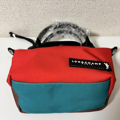 Longchamp Le Pliage Limited Collection XS size Tote Bag Handbag Red Leather