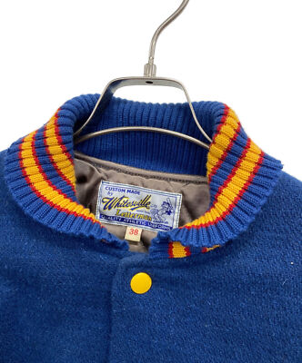 【M】 WHITESVILLE WV10934 Leather Stadium Jumper Varsity Jacket Blue x Beige