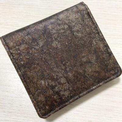 Kyoto traditional Nishijin weave leather bifold wallet indigo dyed 6E