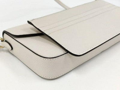 COACH Leather Shoulder Bag Ivory PVC Coating Clutch Bag Handbag Card case