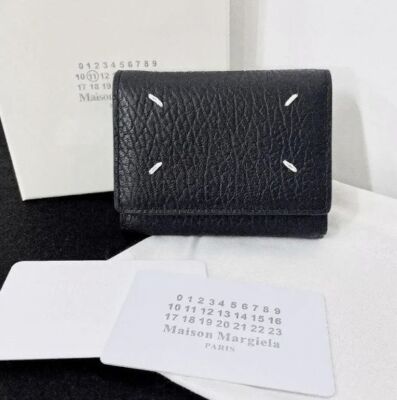 Margiela Maison Margiela Tri-fold Wallet Black Fashion Accessories Outlet