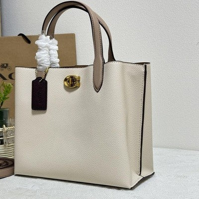 Coach Willow Tote 24 Colorblock C8561 B4CAH Brass/Chalk Multi