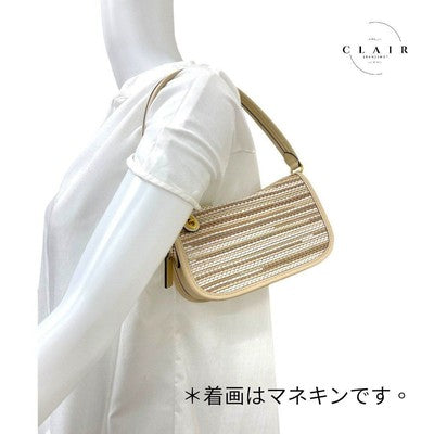COACH One Shoulder Bag  Handbag Zip bag Beige 2way bag Small Leather