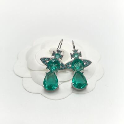 check description Vivienne Westwood Party Earrings Elegant green