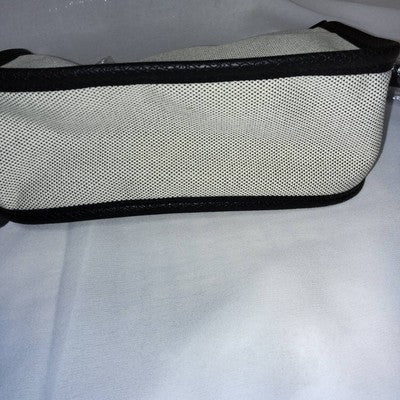 Longchamp M size Canvas Messenger Bag Tote Bag Hand bag Ivory Leather