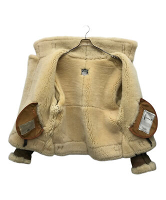 B-3 Shearling Boa Flight Jacket XL Size Men's Leather Brown
