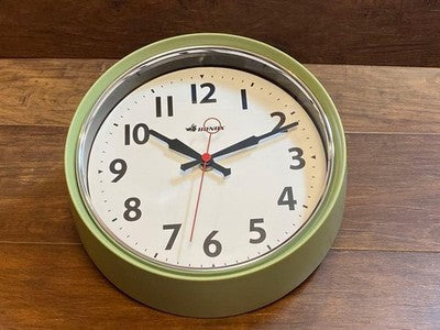 Dulton Retro Wall Clock Sage Green S426-207SGN Battery Operated Sweep Function