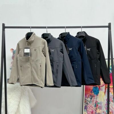 see description 4colors Arcteryx Logo Windproof Stand Collar Long Sleeve Jacket