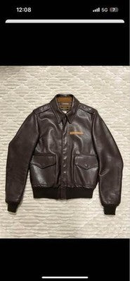 Avirex A-2 Bomber Flight Leather Jacket M Brown vintage Military  USA