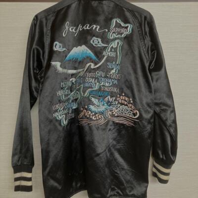 Free size Clover Leaf Toyo Enterprise Sukajan Vintage Satin Bomber Jacket