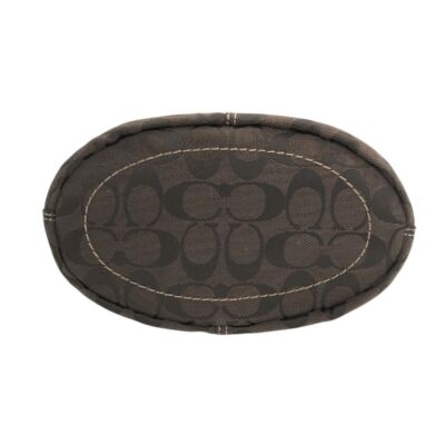 Coach Signature shoulder bag signature pattern brown women's Leather Canvas